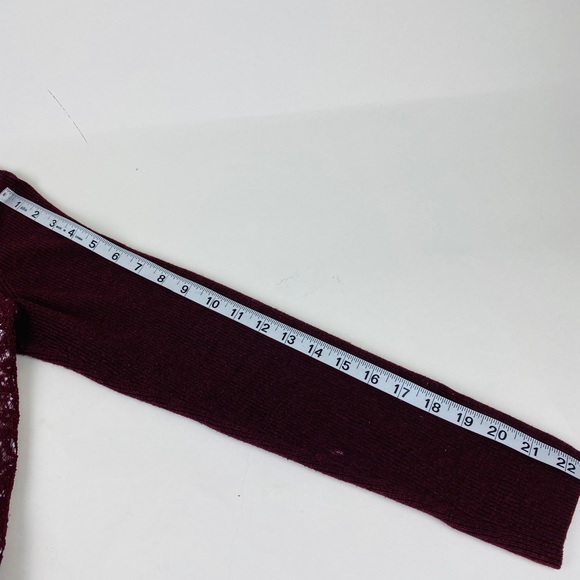 Simply Vera Wang-Lace LongSleeves-Maroon-Medium - Picture 4 of 6